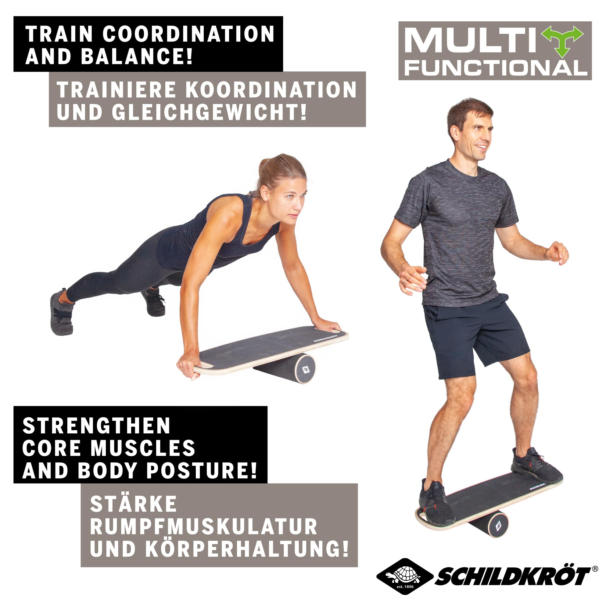Schildkröt Outdoor Balance Board Holz 73,5x28cm 120kg