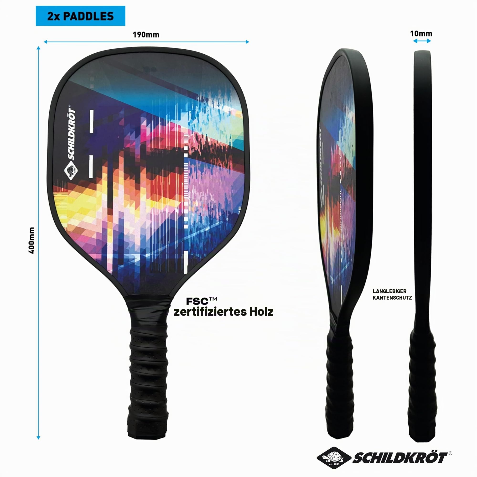 Schildkröt Outdoor Pickleball Set 2 Schläger 2 Bälle Holz