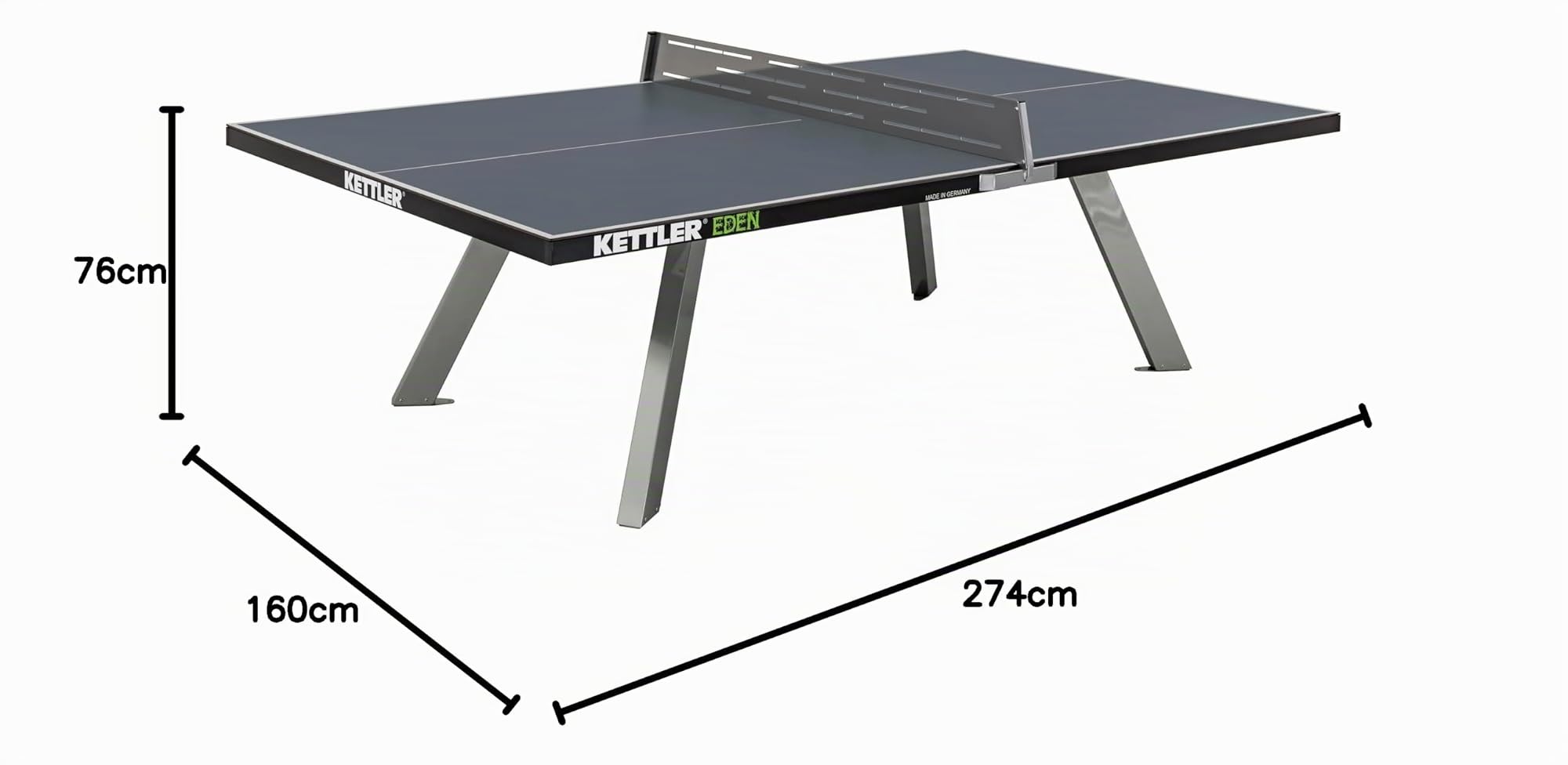 KETTLER Eden Outdoor Tischtennisplatte stationär wetterfest