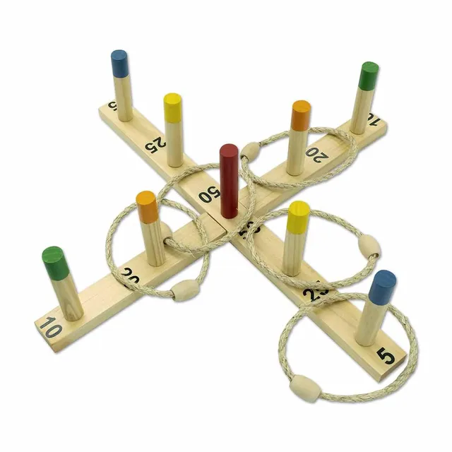 Carromco Wikinger Ringwurfspiel Holz 5 Ringe Outdoor