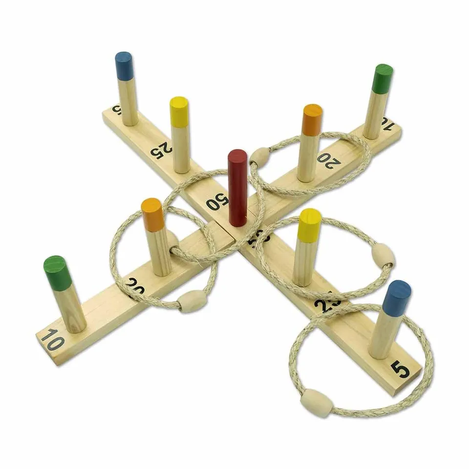 Carromco Wikinger Ringwurfspiel Holz 5 Ringe Outdoor