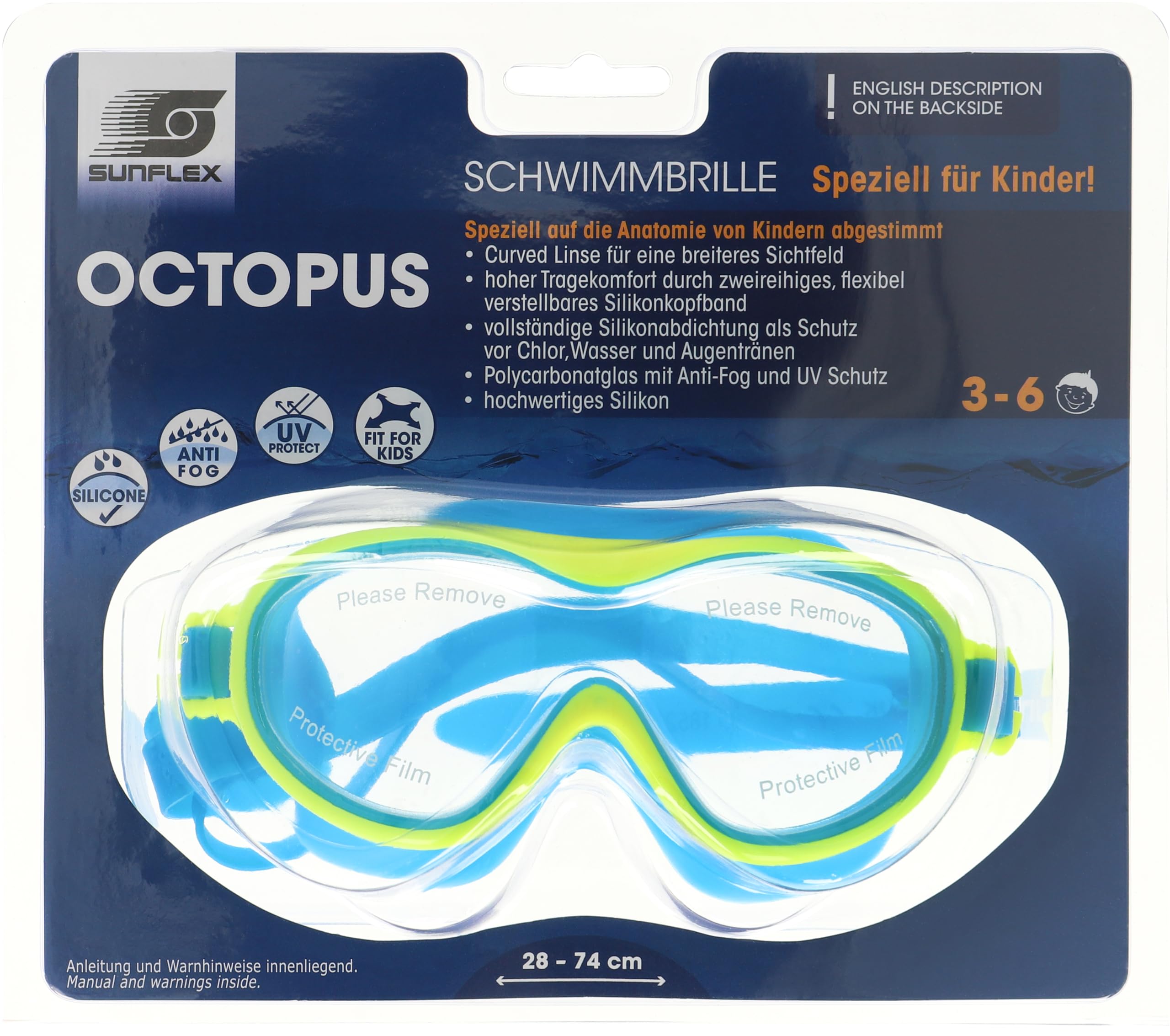 Sunflex Action Pro Octopus Schwimmbrille Kinder 3-6 Anti-Fog
