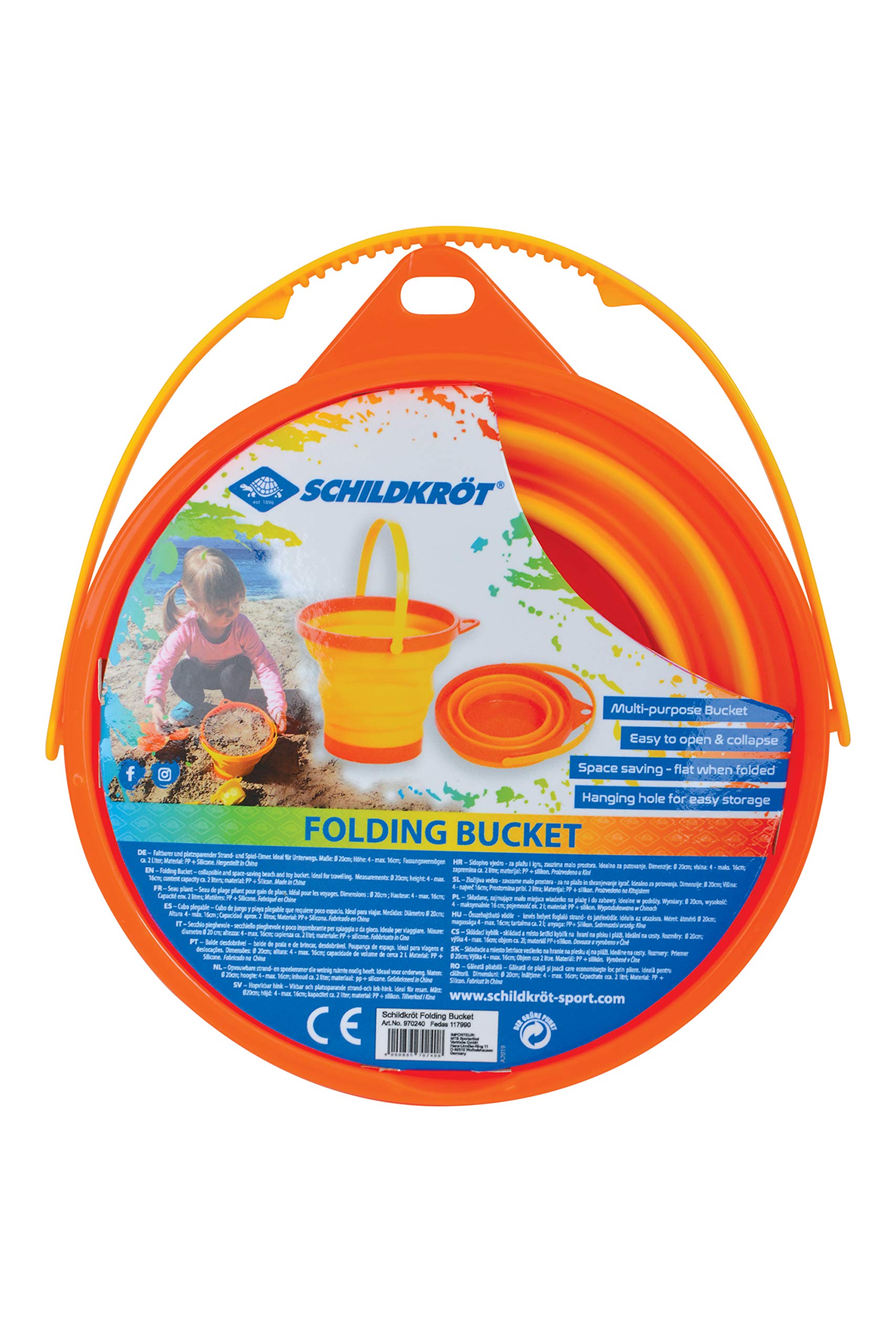 Schildkröt Outdoor Falteimer Gelb-Rot 2 Liter Ø20 cm