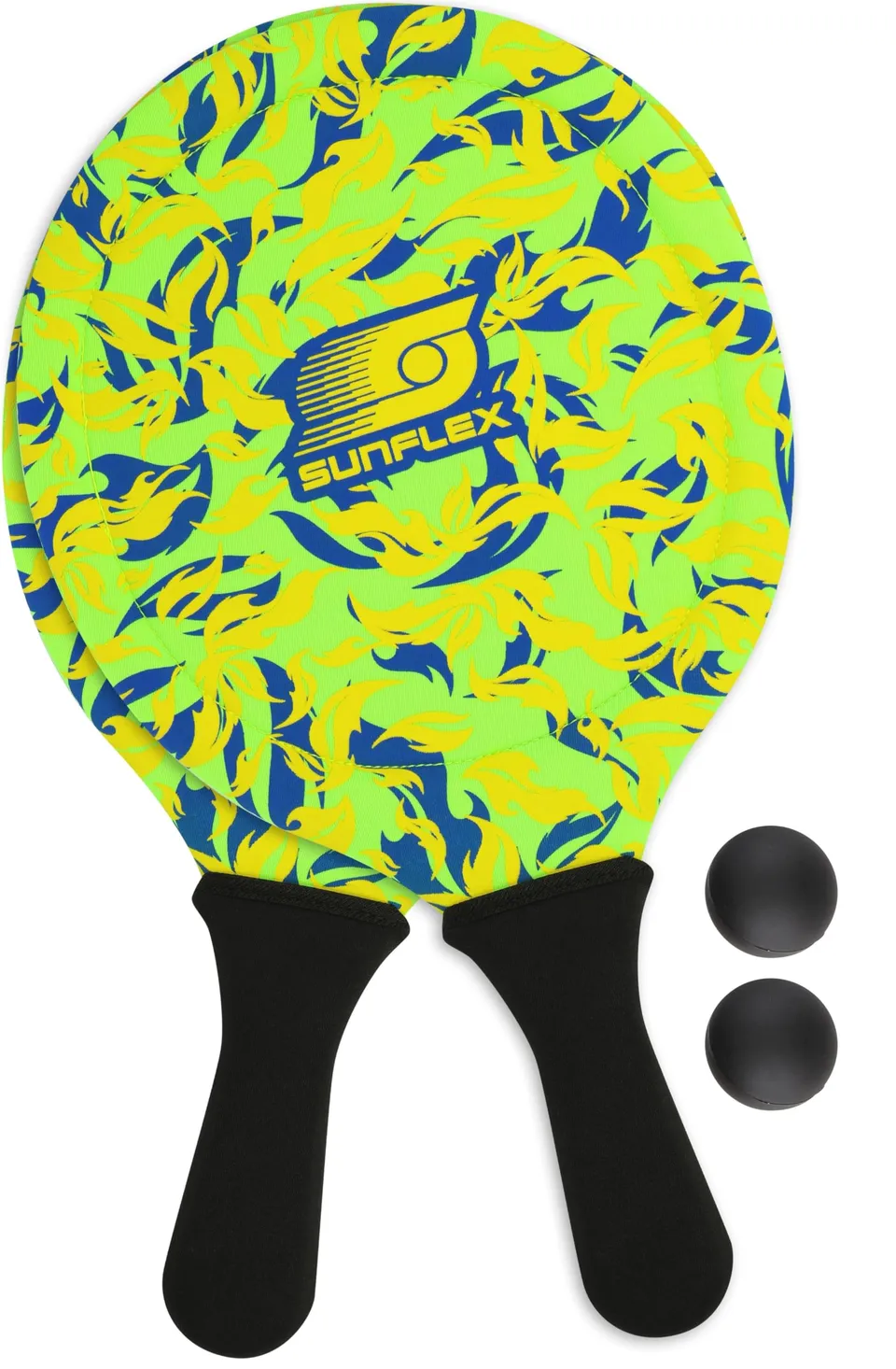 Sunflex Flames Firegreen Beachball Set 2 Schläger 2 Bälle