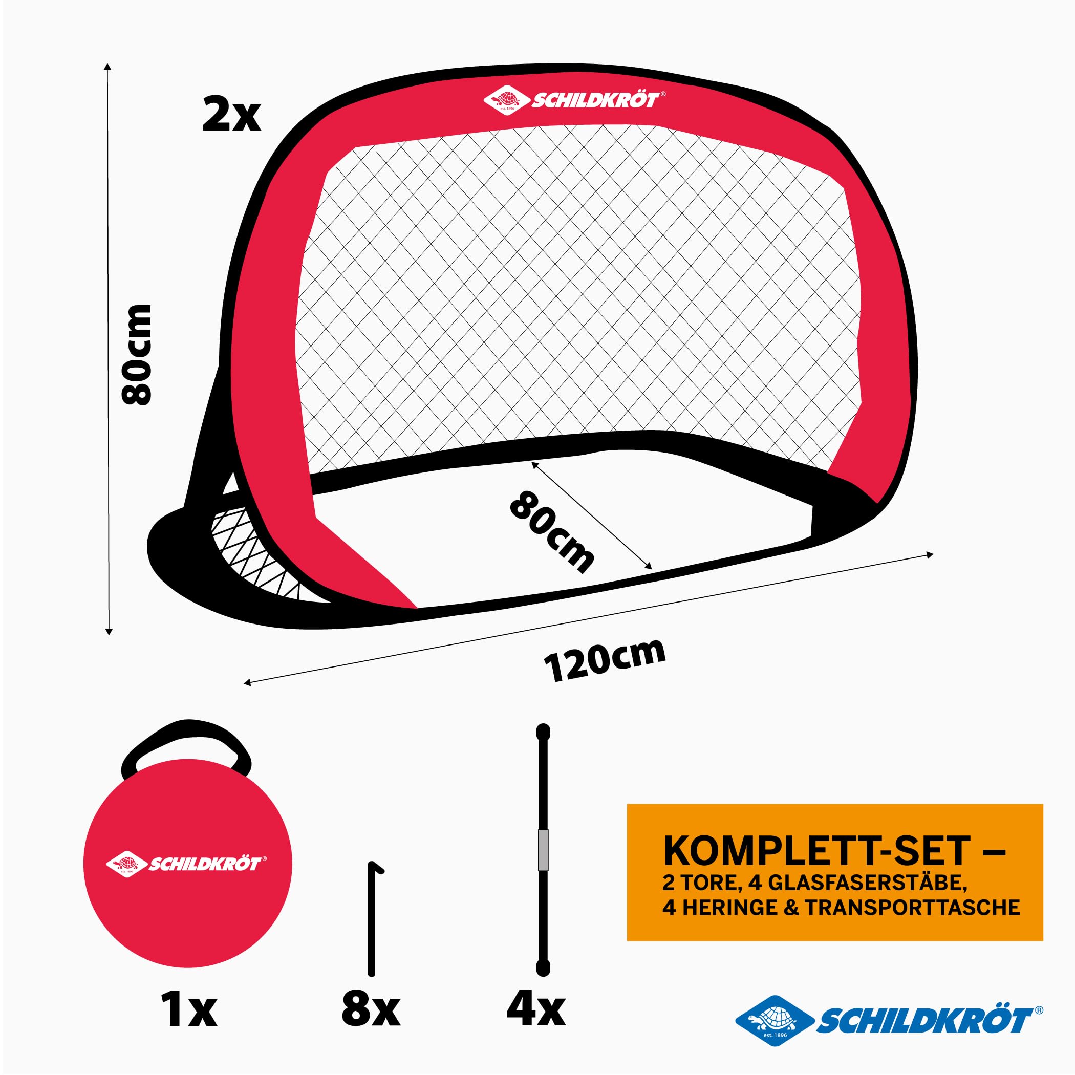 Schildkröt Outdoor Pop-Up Goals 2er Set 120x80x80 cm