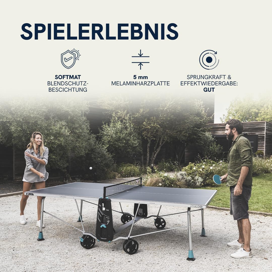 Cornilleau 200X Tischtennisplatte Outdoor grau klappbar