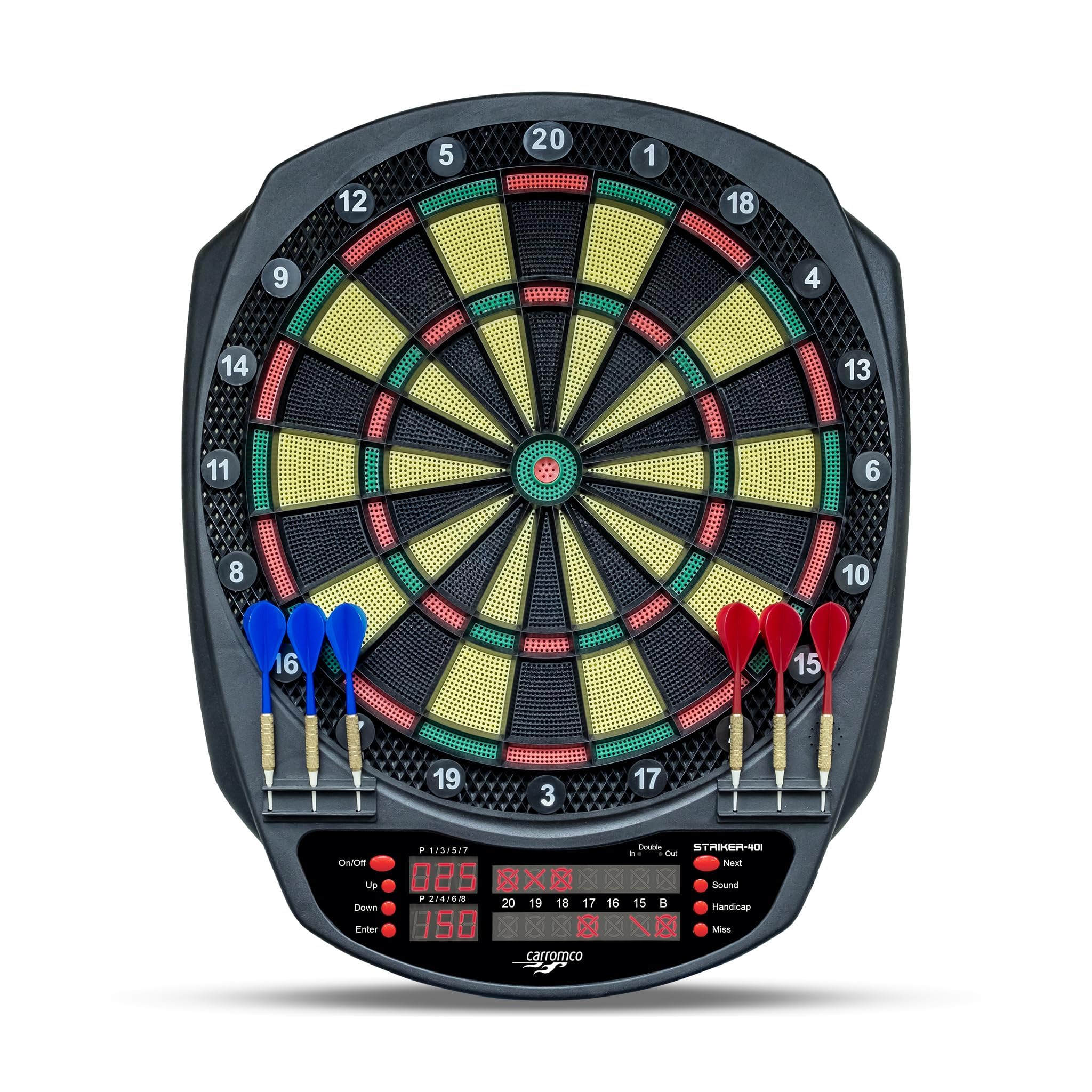 Carromco Striker-401 E-Dartscheibe 35 Spiele LED