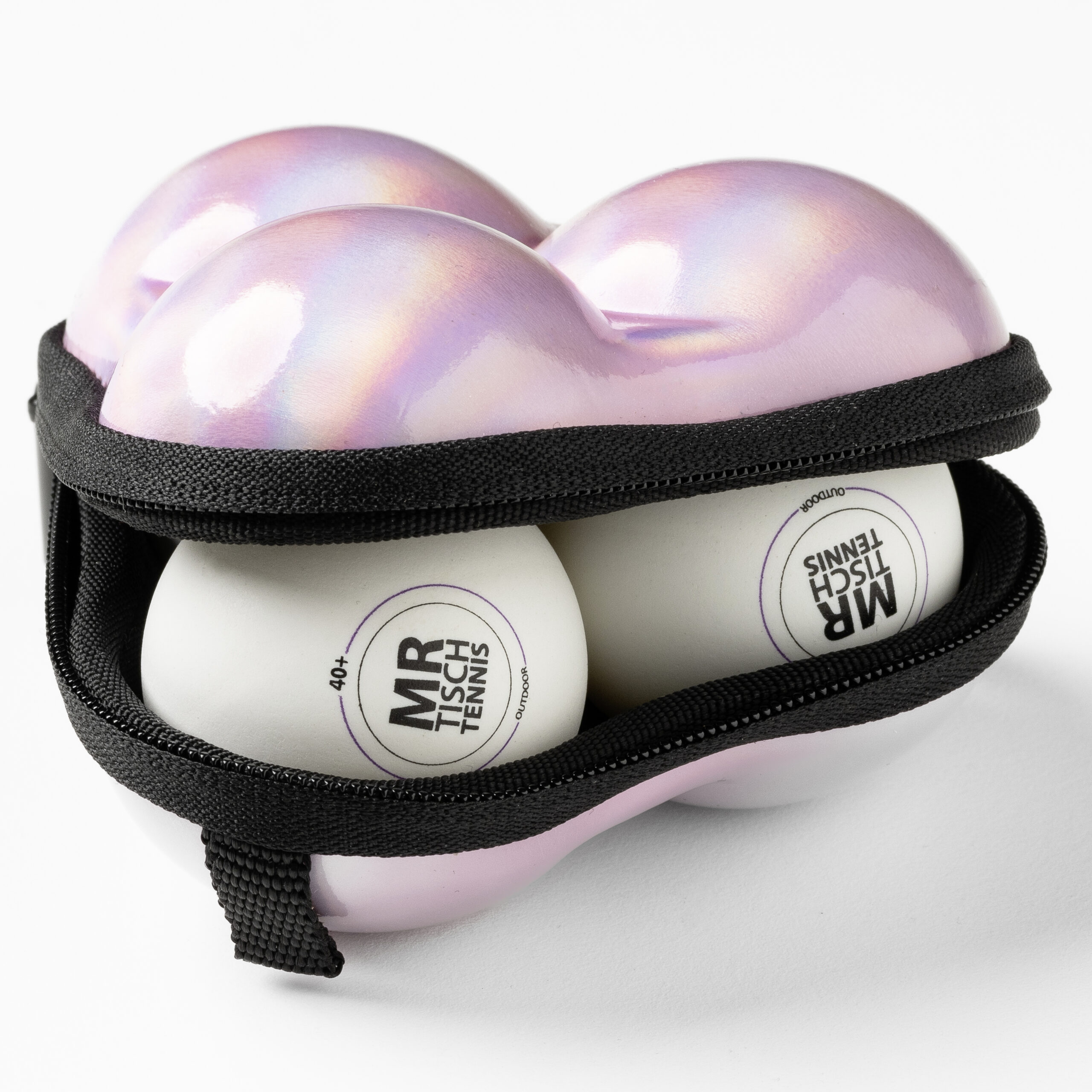 Mr. Tischtennis Ball Case Ballbox 3 Bälle pink