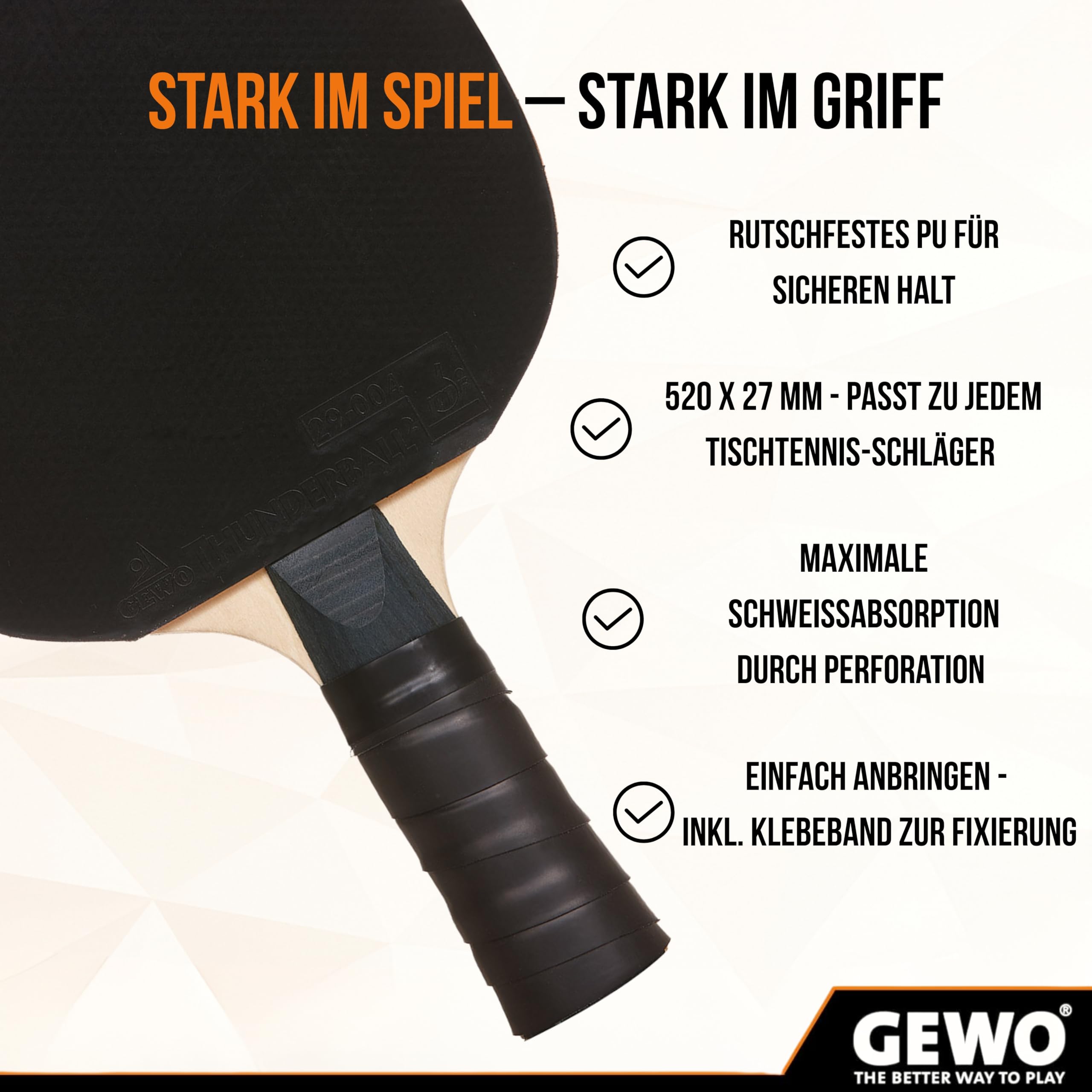 GEWO HydroTec Griffband selbstklebend 27x520 mm