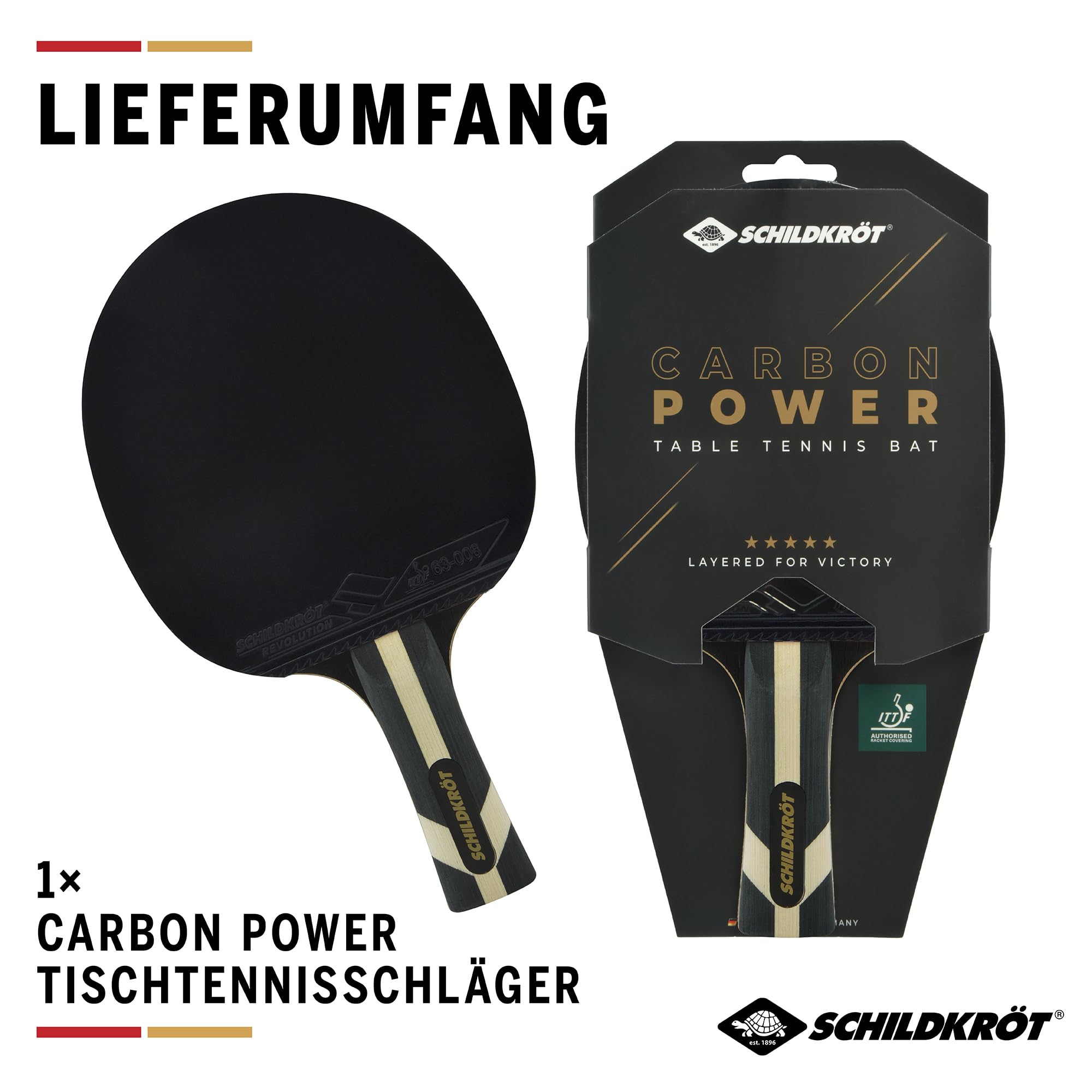 Schildkröt Carbon Power Tischtennisschläger offensiv konkav
