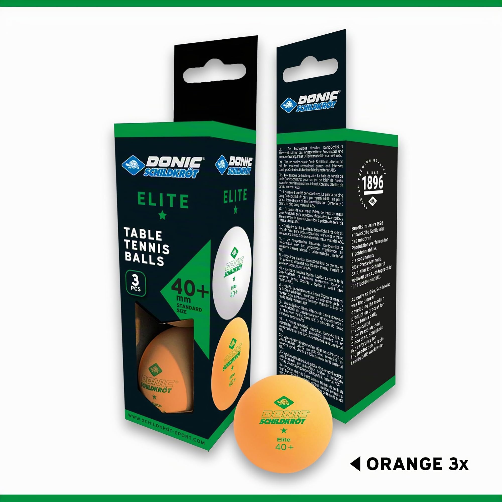 Schildkröt Elite 1-Stern Tischtennisball orange 3er 40mm