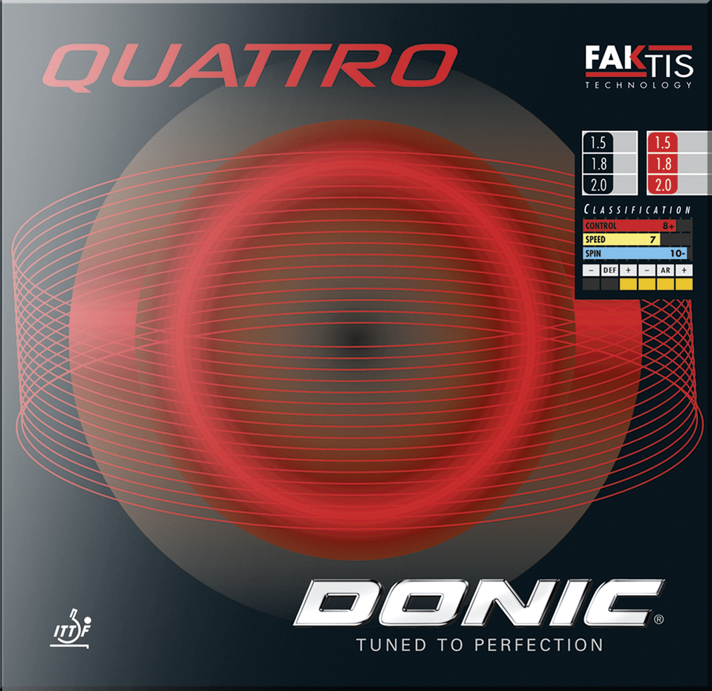 DONIC Quattro Tischtennisbelag Kontrolle mit Faktis