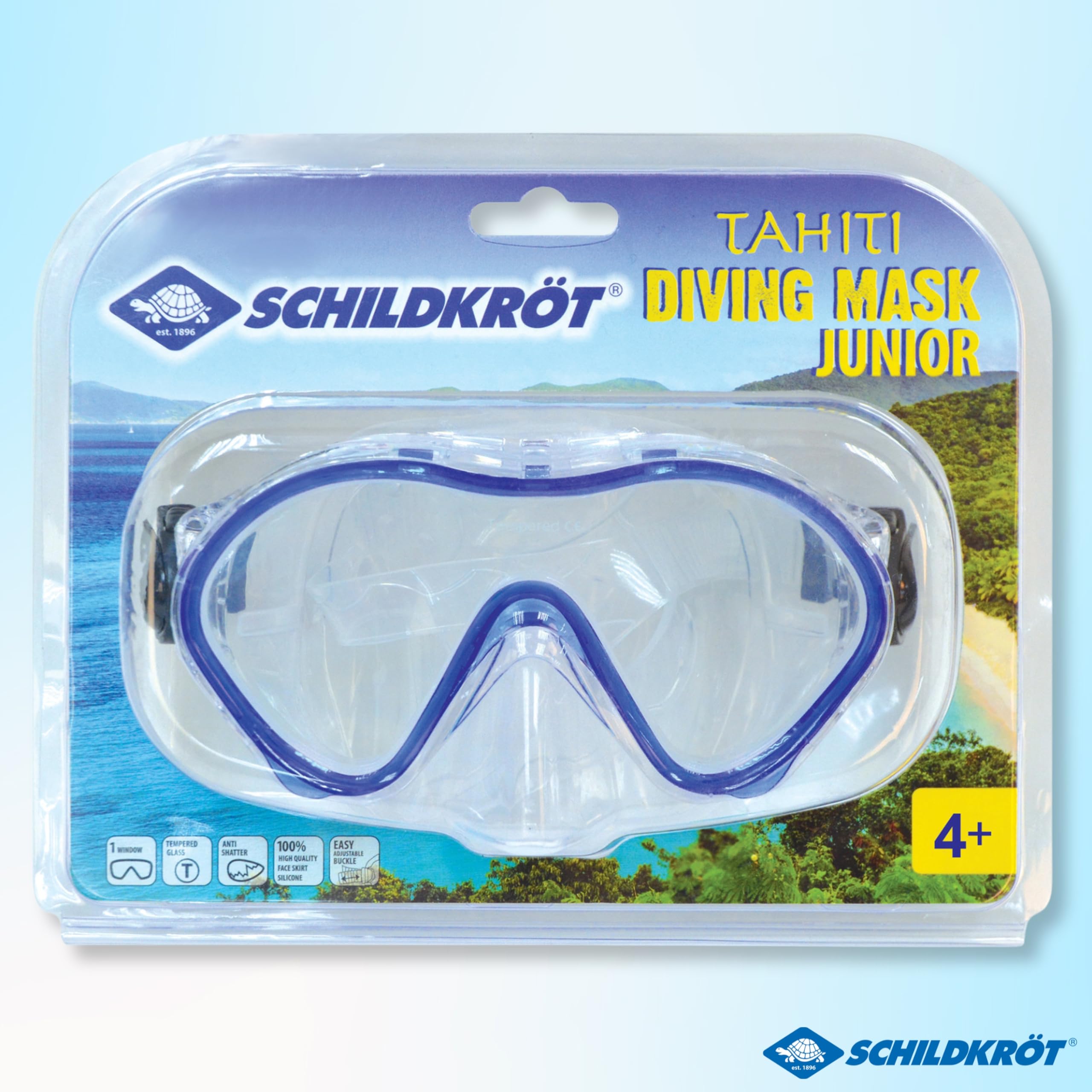 Schildkröt Tahiti Junior Tauchmaske Silikon Blau ab 4 Jahren