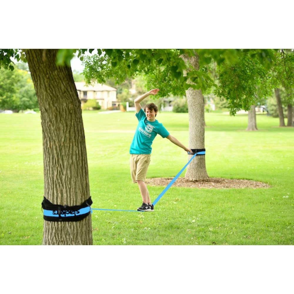 Slackers Classic Slackline 15 m blau Set mit Teaching Line