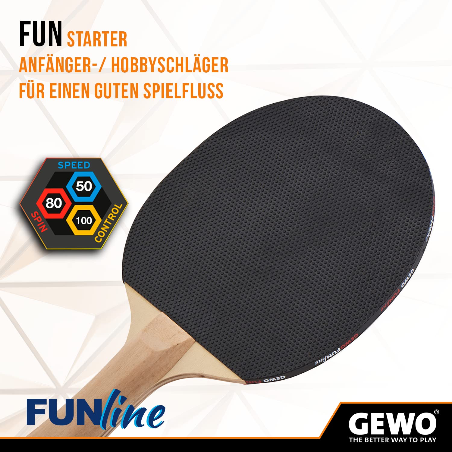 GEWO Fun Starter Tischtennisschläger konkav Anfänger