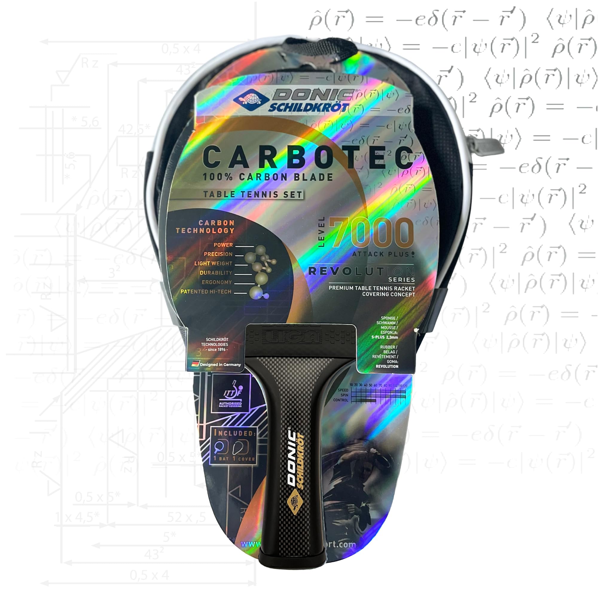 Schildkröt Carbotec 7000 Tischtennisschläger Carbon Tasche