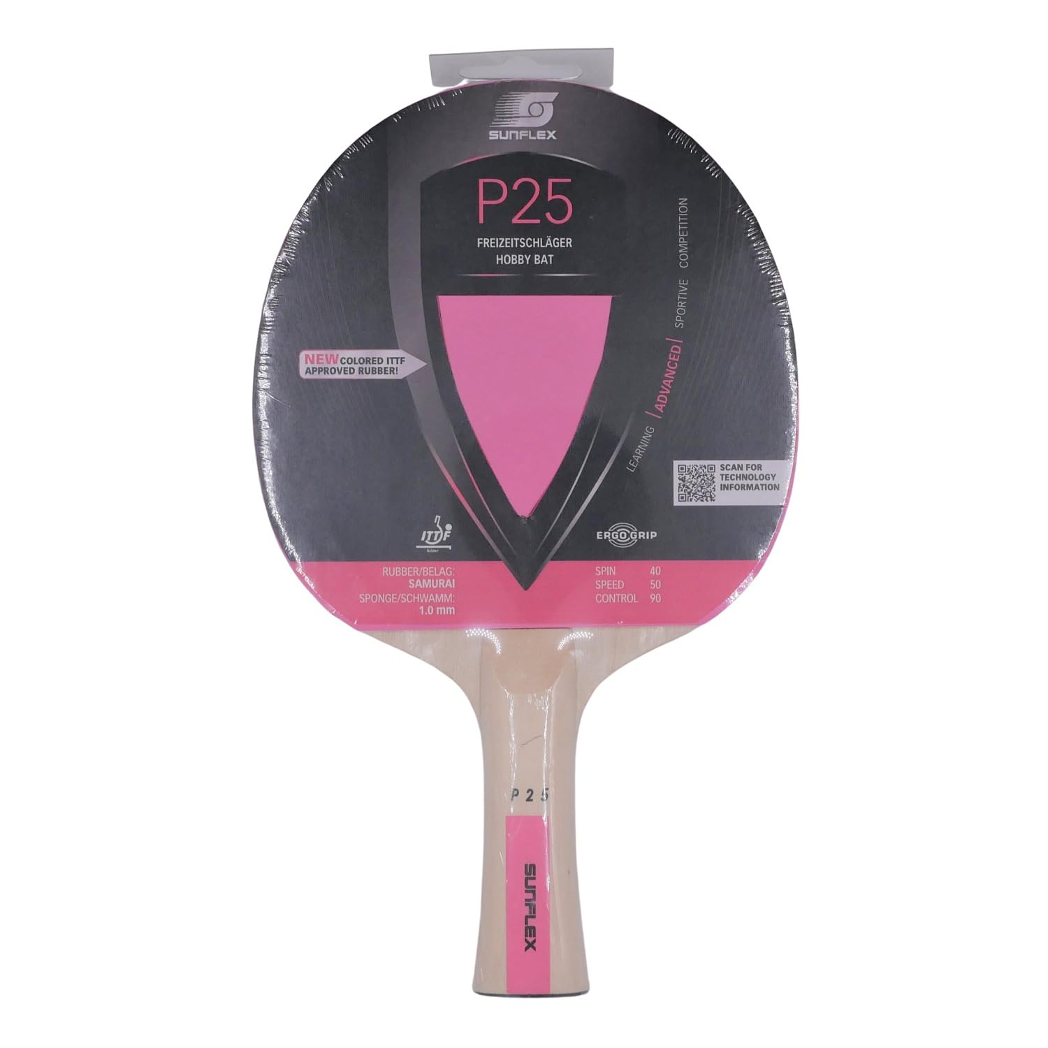 sunflex COLOR COMP P25 Tischtennisschläger Pink konkav