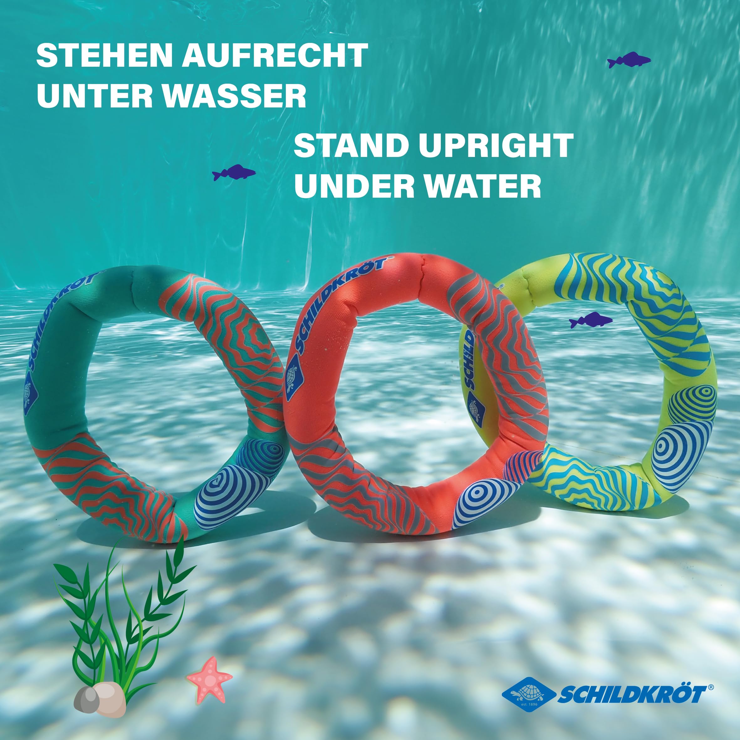 Schildkröt Outdoor Neopren Tauchringe 3er Set bunt für Pool