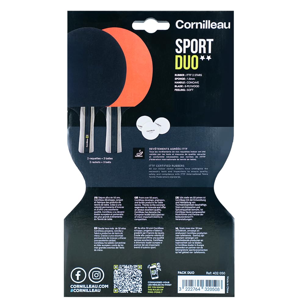 Cornilleau Sport Pack Duo Tischtennisschläger 2er + Bälle