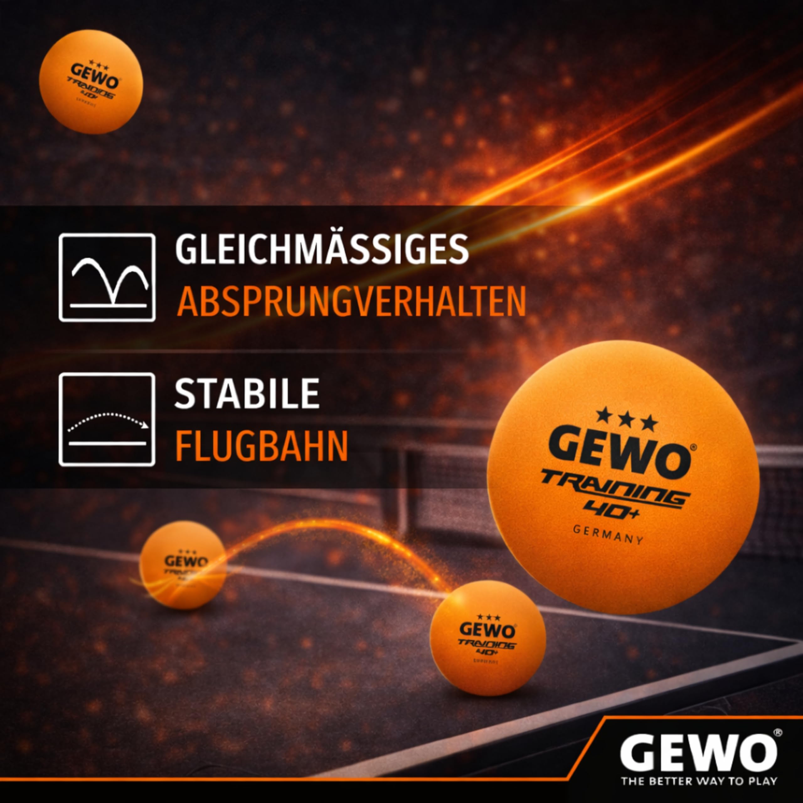 GEWO Ultra SLP Tischtennisbälle Training 40+ 24er Orange