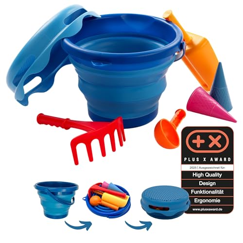Schildkröt Outdoor 7in1 Sandspielzeug Blau 3L Falteimer