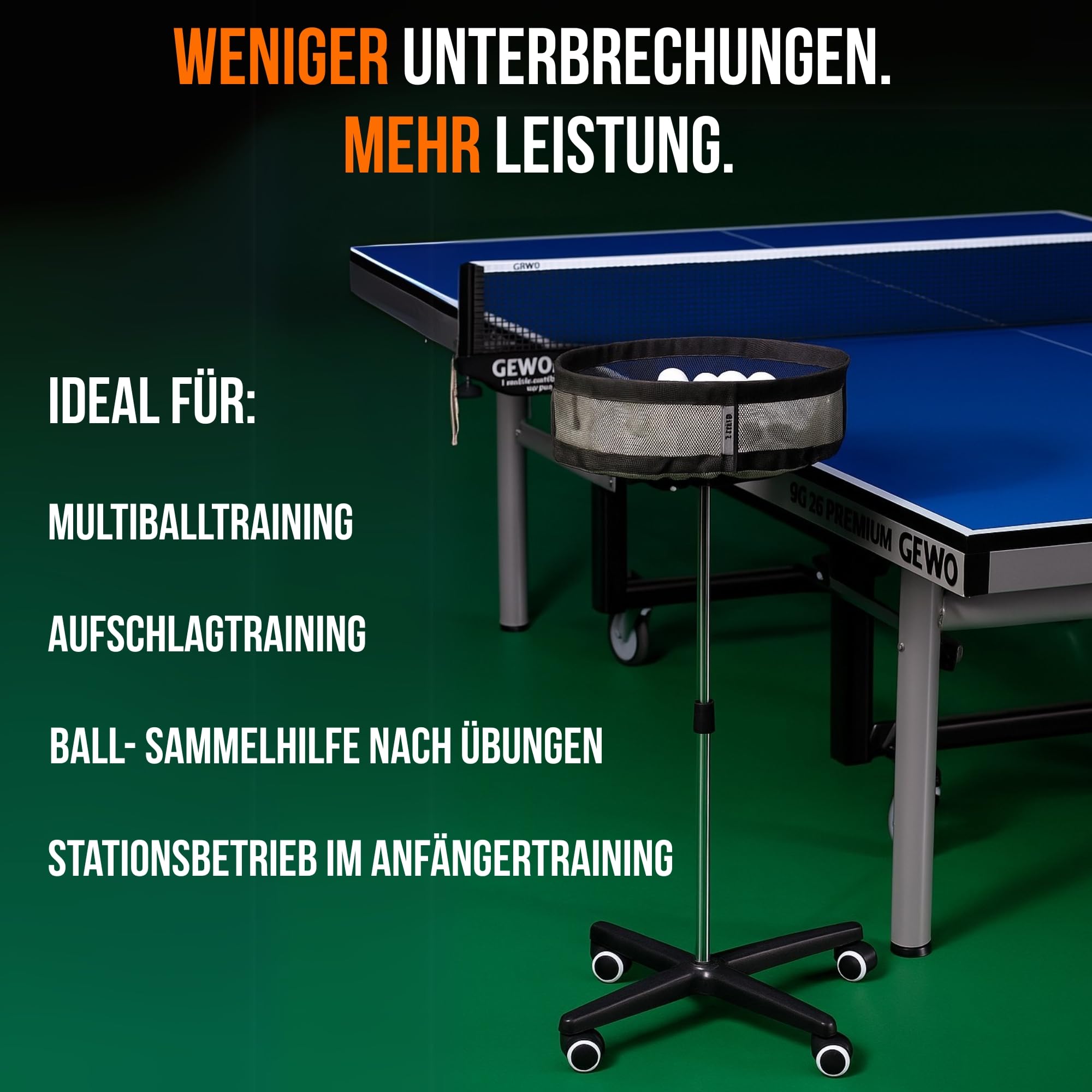 GEWO Ultra SLP Ballkorb mit Rollen für 200 Bälle