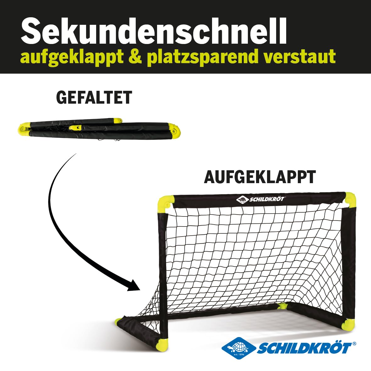 Schildkröt Outdoor Fußballtor klappbar 90 cm wetterfest mit Heringe