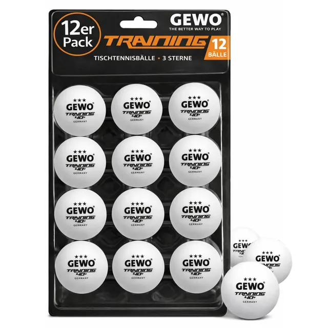 GEWO Ultra SLP Tischtennisbälle 3 Sterne 40+ 12er Weiß