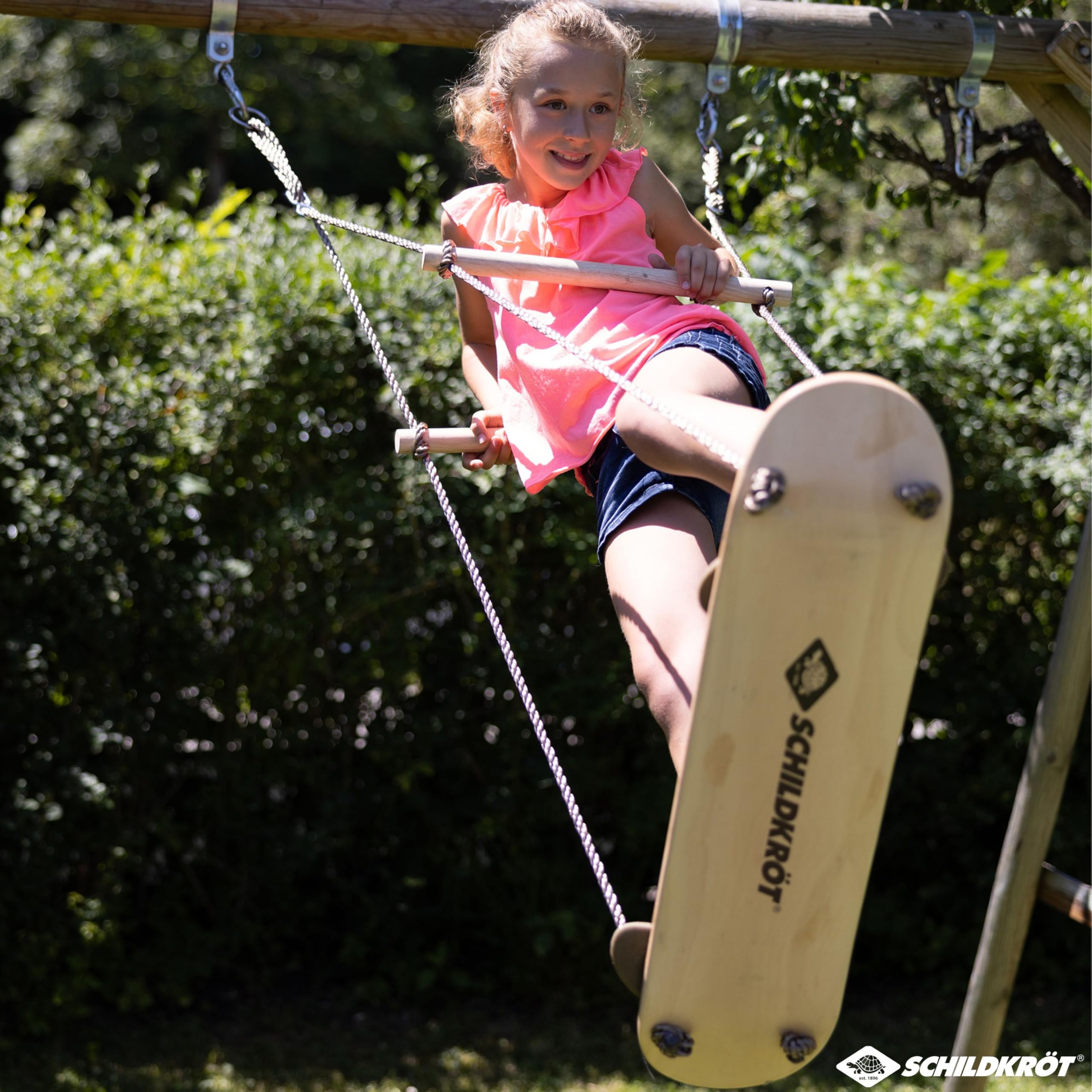 Schildkröt Outdoor Skateboard-Schaukel Holz 100kg Garten