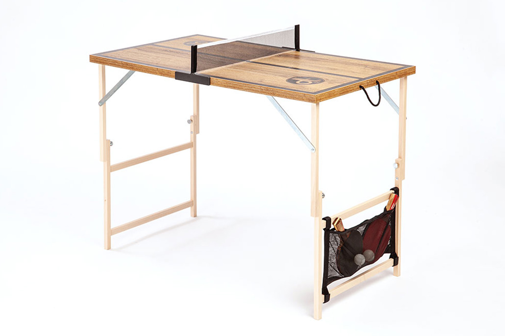 DISH TENNIS Farbige Tische Cognac Eiche Tischtennistisch