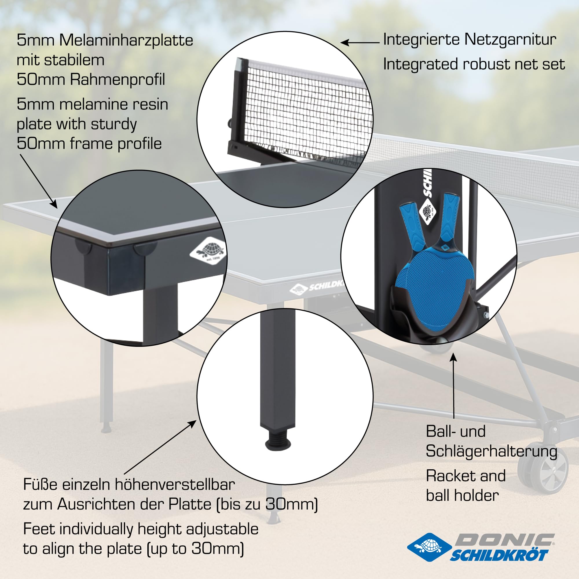 Schildkröt Powertec Outdoor Tischtennisplatte schwarz wetterfest