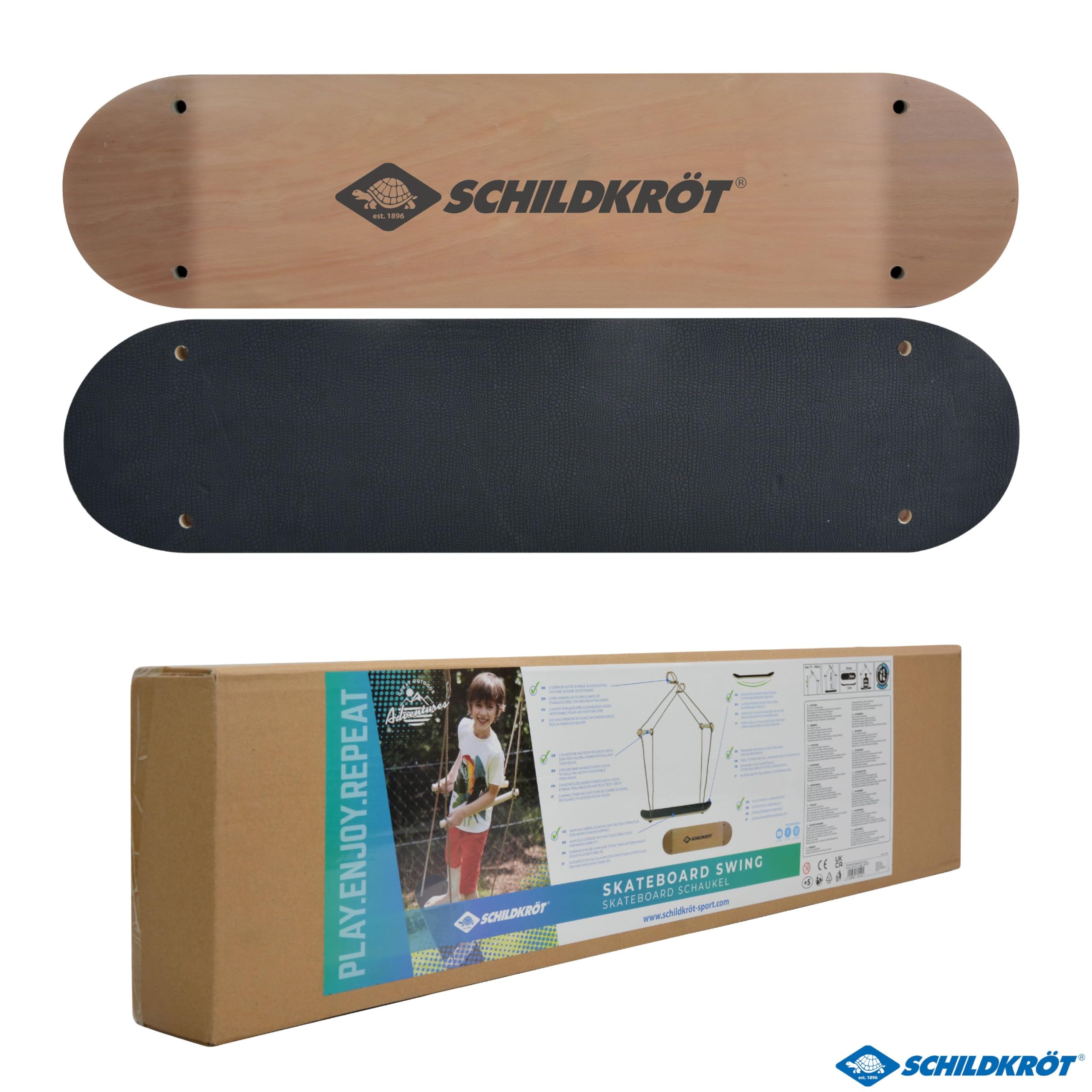 Schildkröt Outdoor Skateboard-Schaukel Holz 100kg Garten