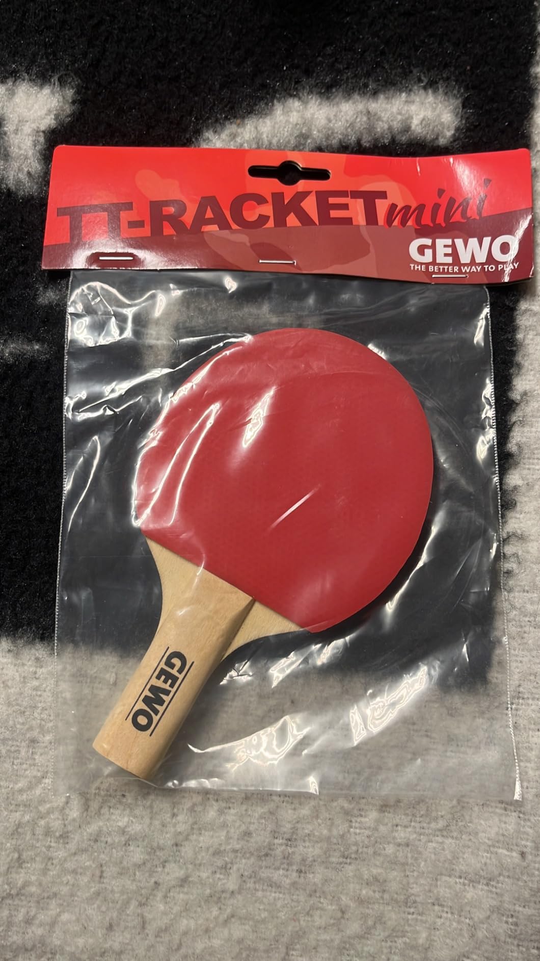GEWO Player Mini Tischtennisschläger 15,5cm rot-schwarz