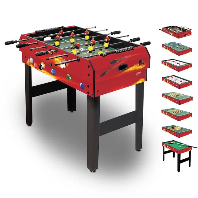 Carromco Fire XT Multifunktionstisch 8in1 Rot Schwarz