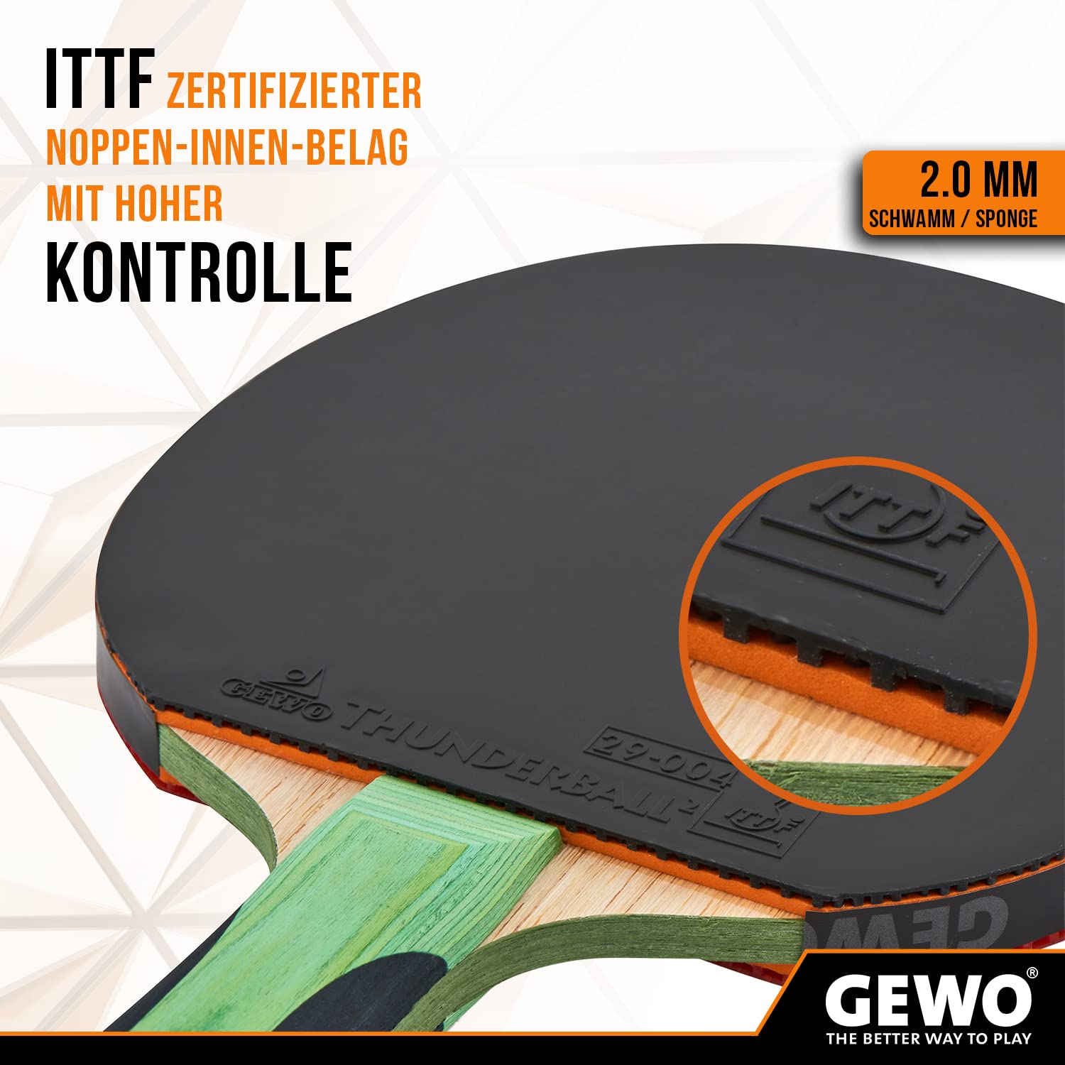 GEWO CS Energy Carbon Pro Schläger konkav 2,0 mm Carbon
