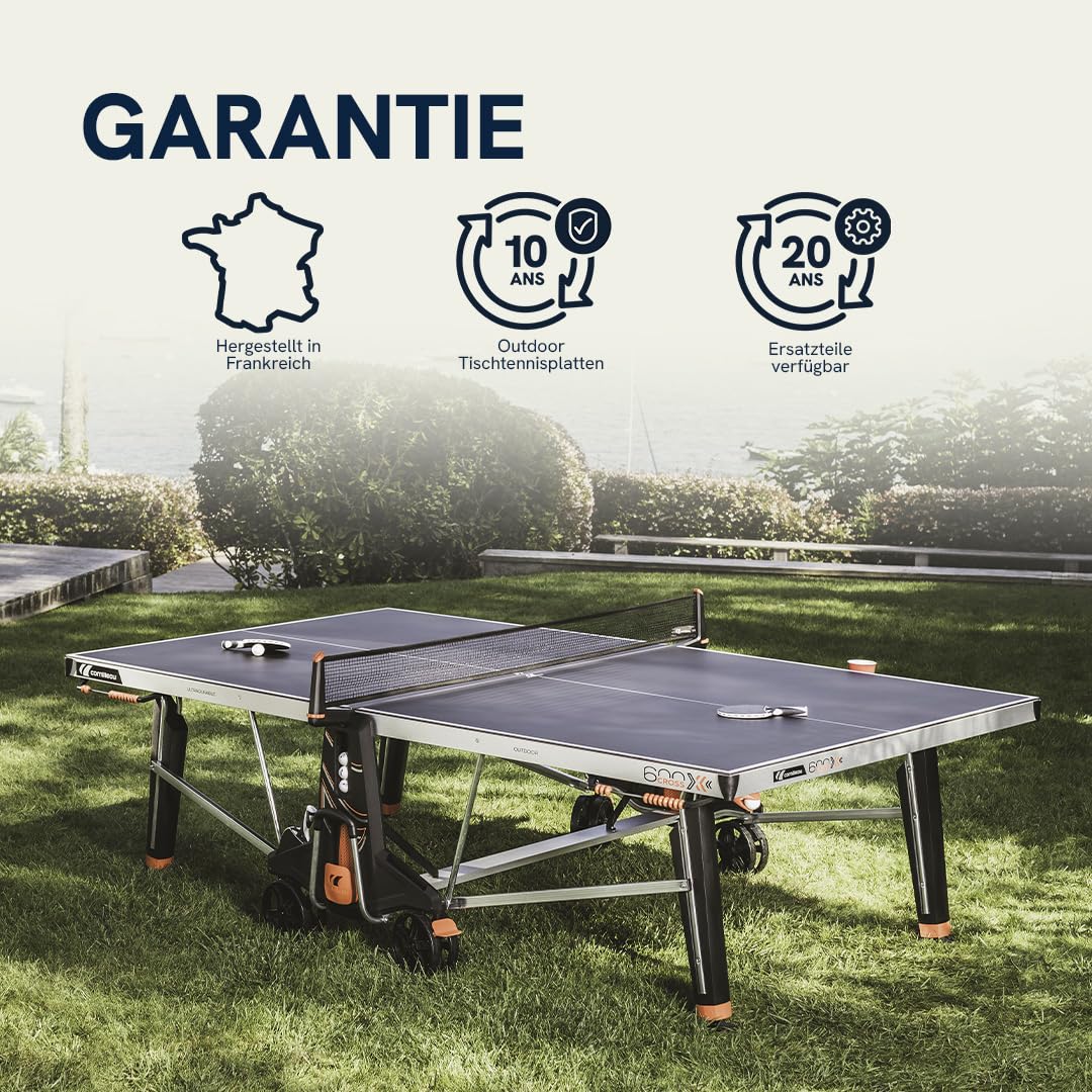 Cornilleau 600X Tischtennisplatte Outdoor Klappbar Blau 7mm