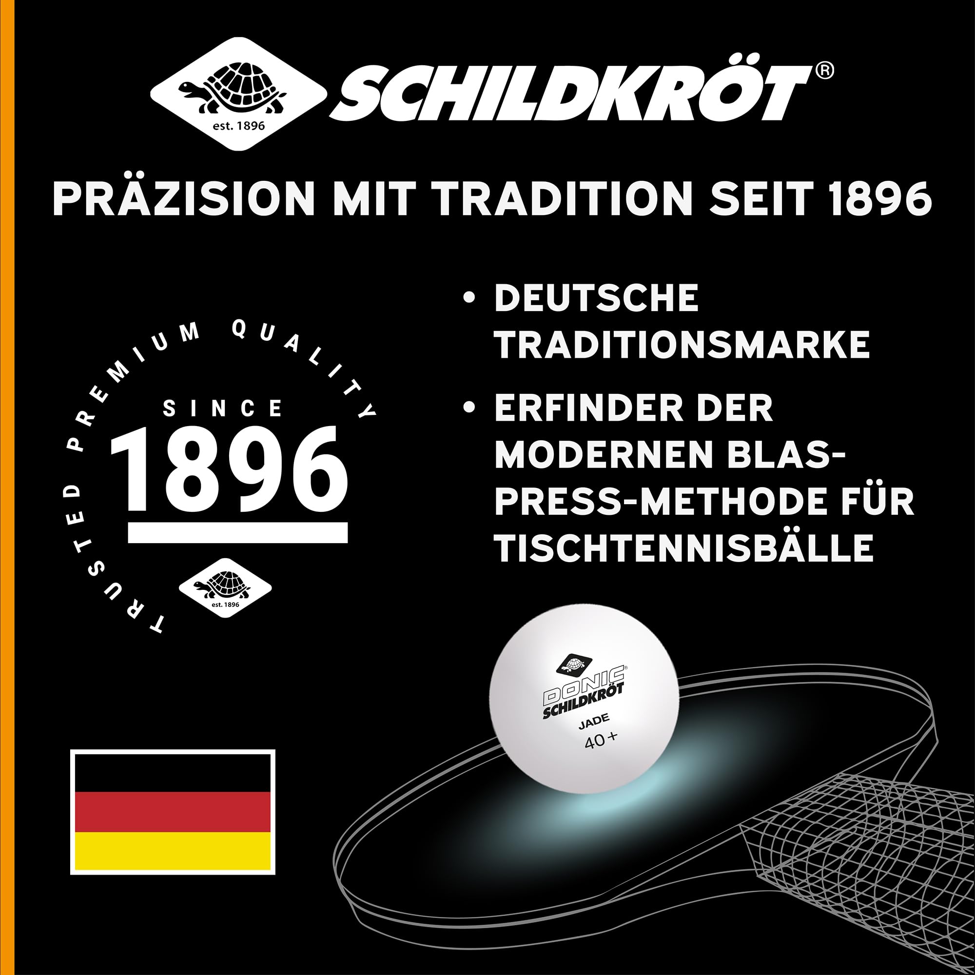 Schildkröt Jade Tischtennisbälle weiß 144 Stk Poly 40+