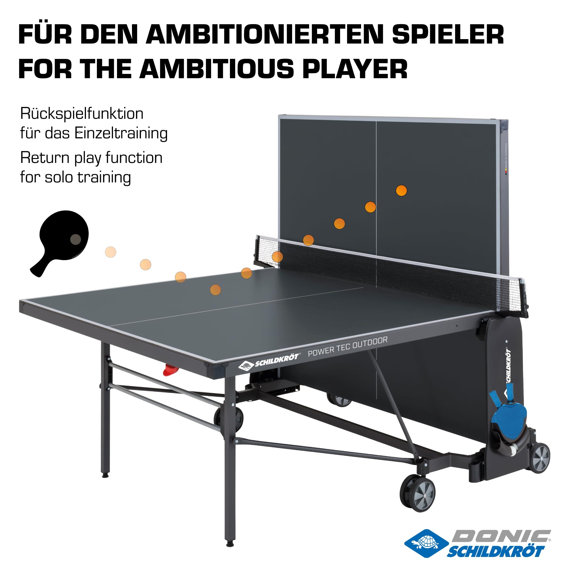 Schildkröt Powertec Outdoor Tischtennisplatte schwarz wetterfest
