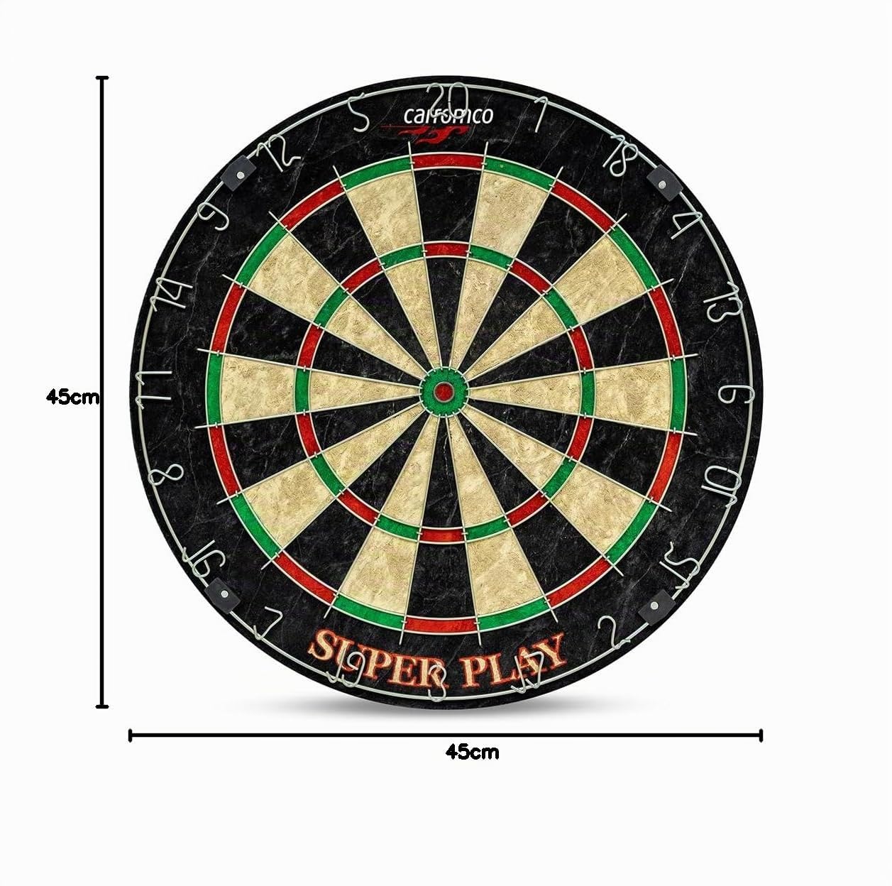 Carromco Superplay Dartscheibe Turniergröße mit 6 Darts