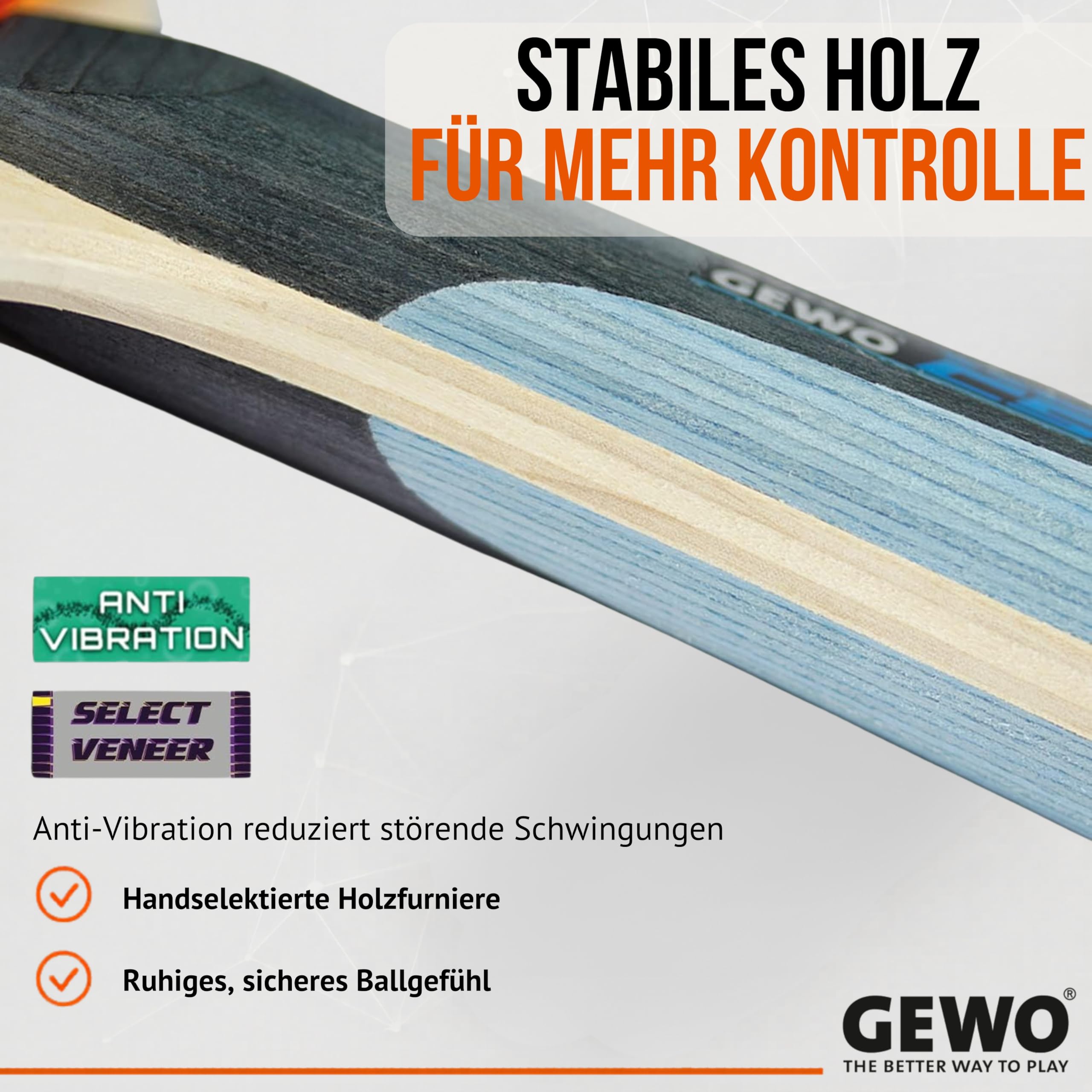 GEWO CS Energy Control Tischtennisschläger konkav 1,8mm