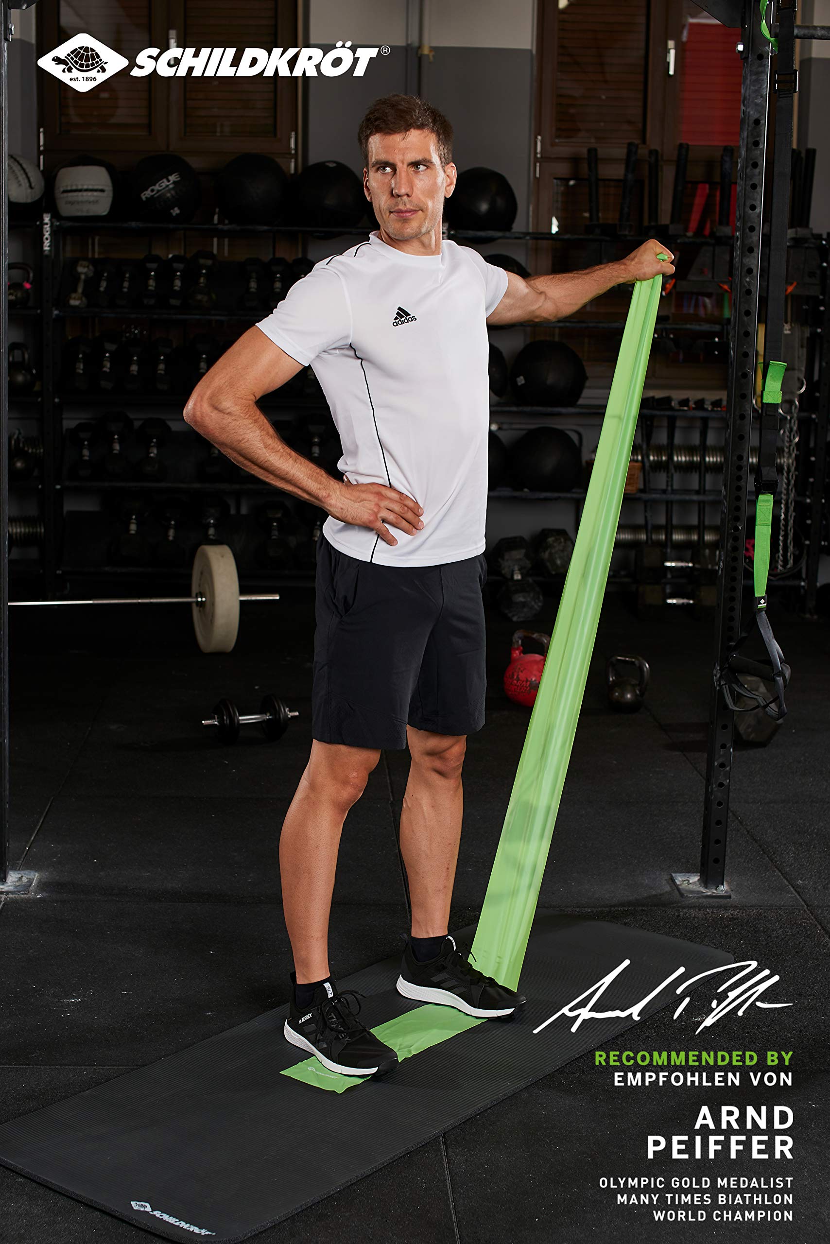 Schildkröt Fitnessbänder 2er Set grün-anthrazit latexfrei TPE
