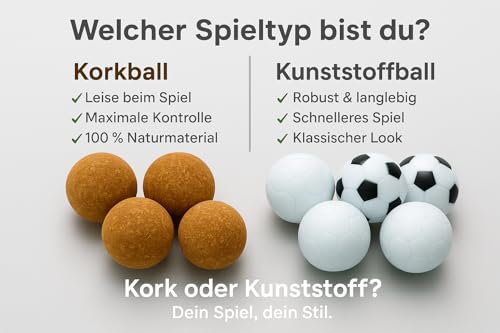 Carromco Kickerbälle Set 6x 36 mm Kunststoff Kork