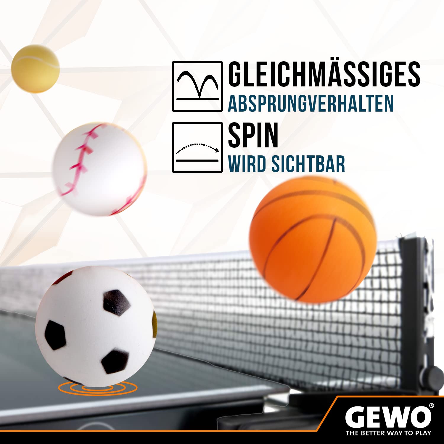 GEWO Ultra SLP Tischtennisbälle Sports-Mix 12er bunt