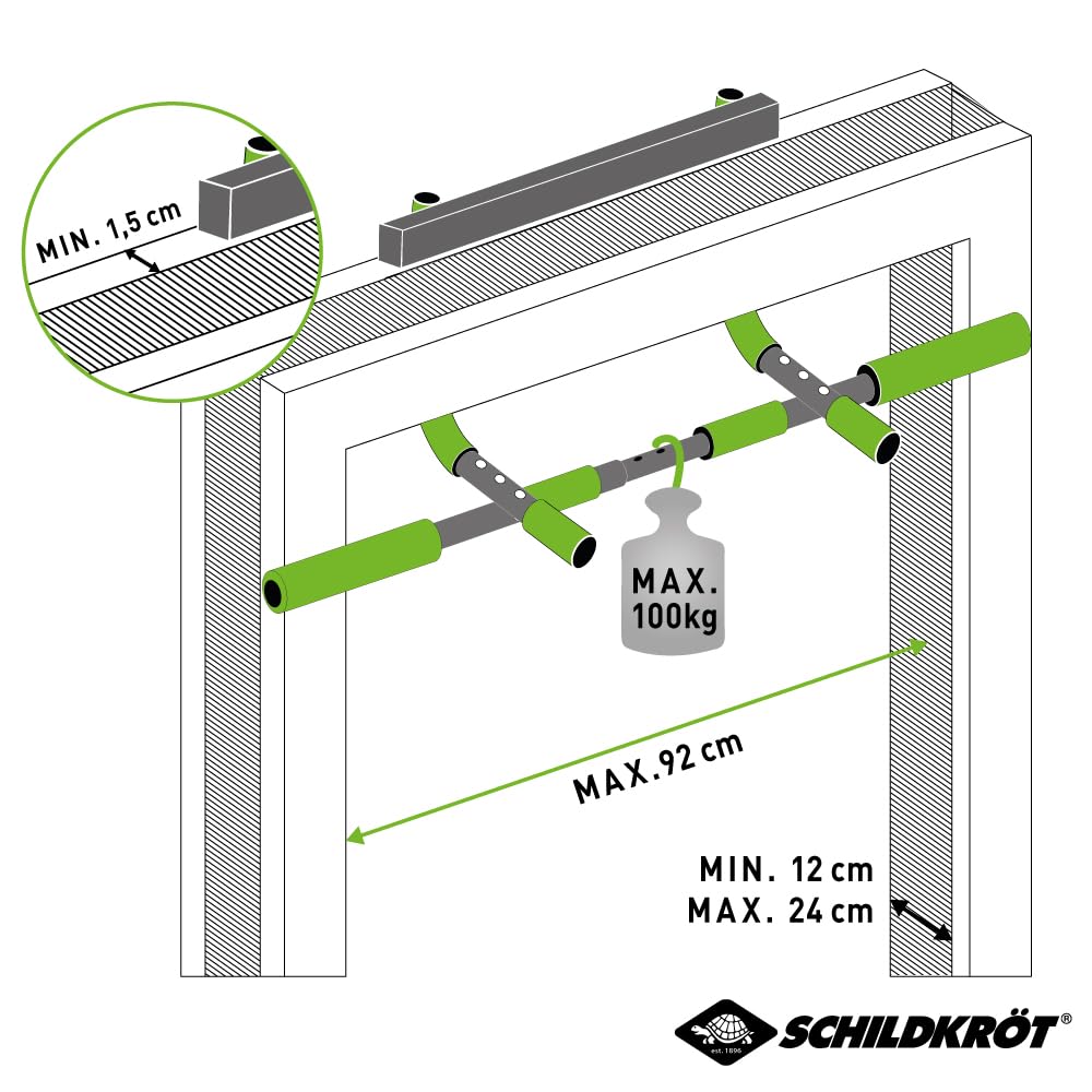 Schildkröt Outdoor Türreck 4 in 1 Klimmzugstange Grün-Schwarz