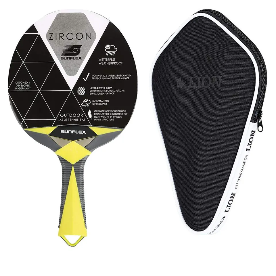Sunflex Zircon Outdoor Tischtennisschläger mit Hülle Set