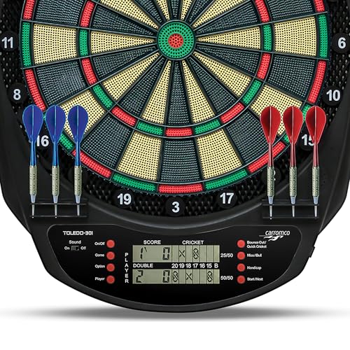Carromco Toledo-301 E-Dartscheibe LCD für 8 Spieler Cricket
