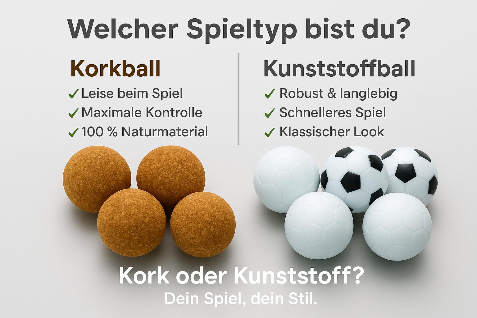 Carromco Kickerbälle Set 6x 36 mm Kunststoff Kork