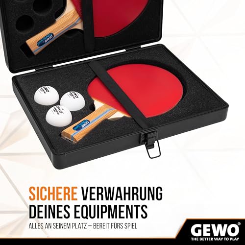 GEWO Master Alu-Safe Schlägerkoffer Alu für 2 Schläger 3 Bälle