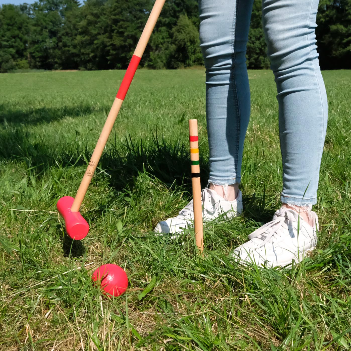Carromco Basic-XM Krocket Set 4er Holz für 4 Spieler