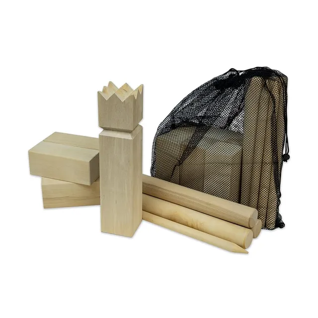 Carromco Kubb Wikingerschach Set Birkenholz mit Tasche